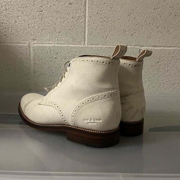 Rag&Bone and Grenson White Brogue Boots - Picture 3 of 6